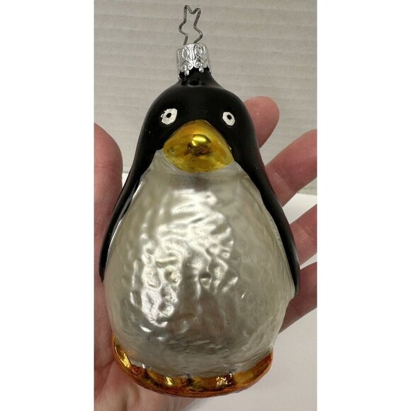 Vintage West Germany Blown Glass Christmas Ornament Holiday Penguin Bird - Picture 1 of 4